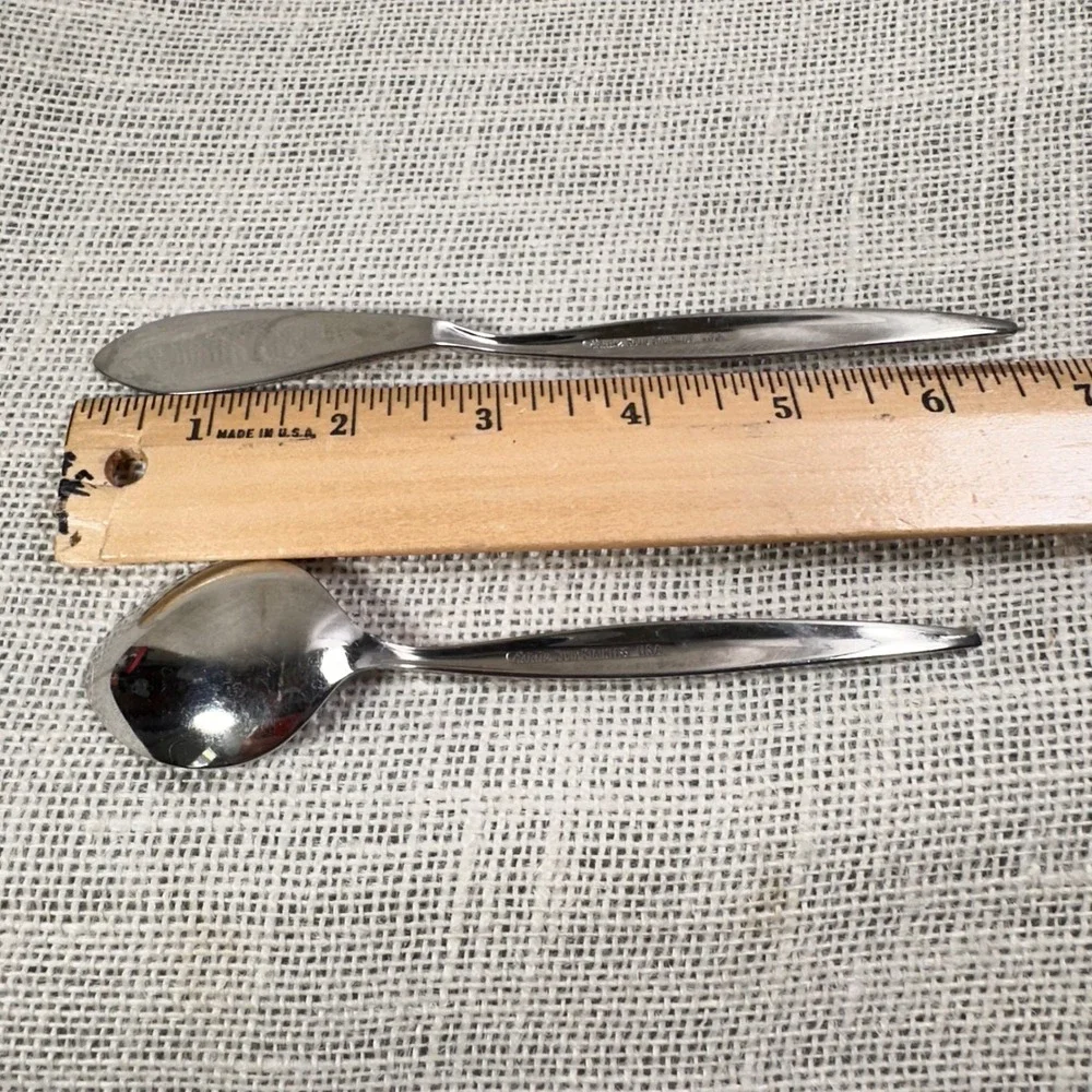 Ebbtide Estate Stainless Butter Knife‎ Sugar Spoon Set USA Replacement Flatware